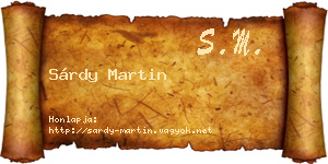 Sárdy Martin névjegykártya