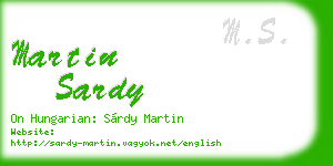 martin sardy business card